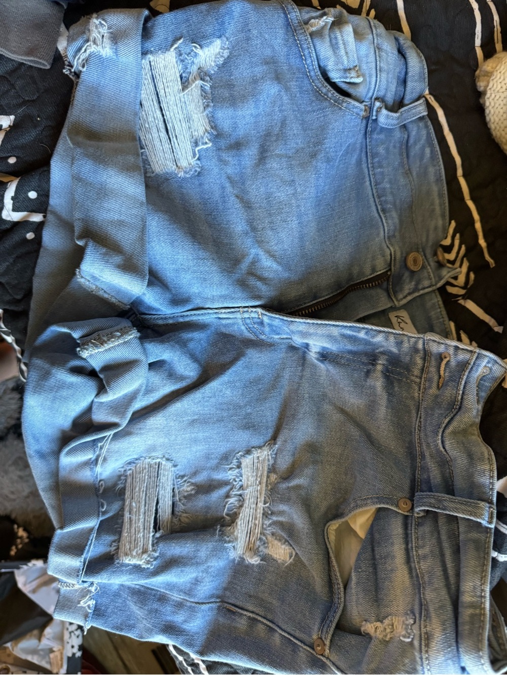 KanCan Light Blue Distressed Denim Jean Shorts